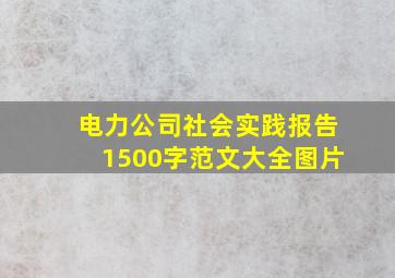 电力公司社会实践报告1500字范文大全图片