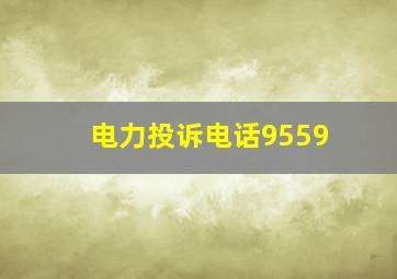 电力投诉电话9559