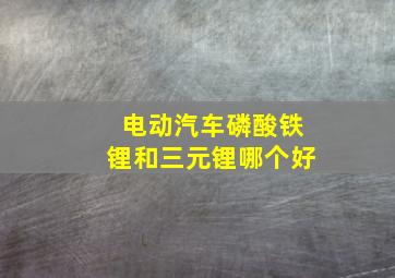 电动汽车磷酸铁锂和三元锂哪个好