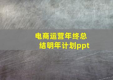 电商运营年终总结明年计划ppt