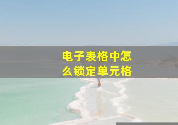 电子表格中怎么锁定单元格