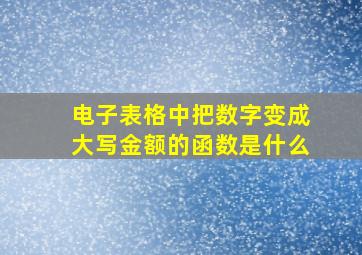 电子表格中把数字变成大写金额的函数是什么