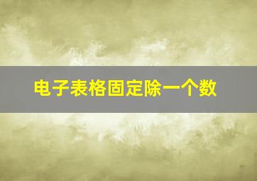 电子表格固定除一个数