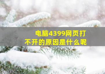 电脑4399网页打不开的原因是什么呢