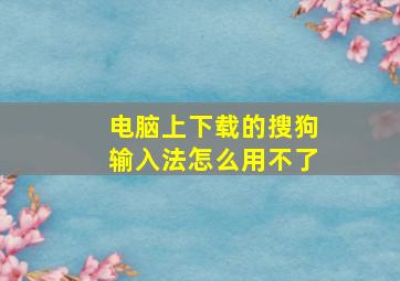 电脑上下载的搜狗输入法怎么用不了