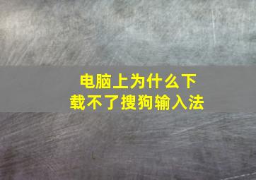 电脑上为什么下载不了搜狗输入法