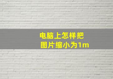 电脑上怎样把图片缩小为1m