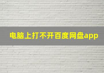 电脑上打不开百度网盘app