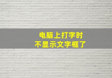 电脑上打字时不显示文字框了