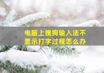 电脑上搜狗输入法不显示打字过程怎么办