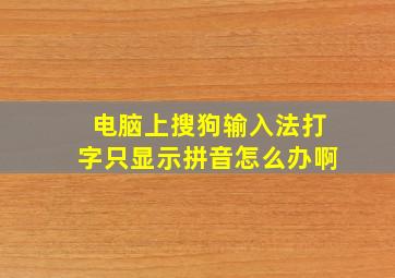 电脑上搜狗输入法打字只显示拼音怎么办啊