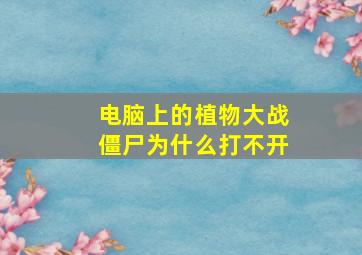 电脑上的植物大战僵尸为什么打不开