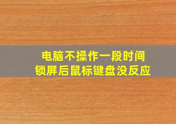 电脑不操作一段时间锁屏后鼠标键盘没反应