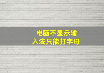 电脑不显示输入法只能打字母