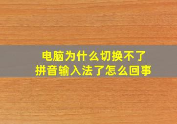 电脑为什么切换不了拼音输入法了怎么回事