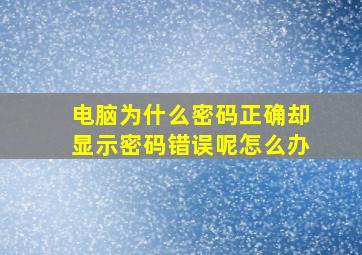 电脑为什么密码正确却显示密码错误呢怎么办