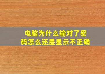 电脑为什么输对了密码怎么还是显示不正确