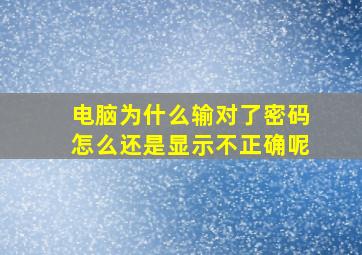 电脑为什么输对了密码怎么还是显示不正确呢