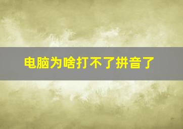 电脑为啥打不了拼音了