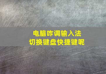 电脑咋调输入法切换键盘快捷键呢