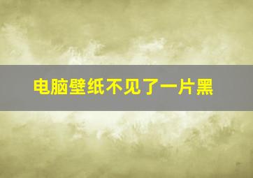 电脑壁纸不见了一片黑