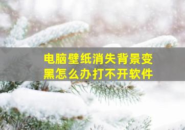 电脑壁纸消失背景变黑怎么办打不开软件