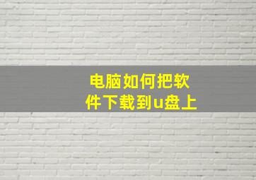 电脑如何把软件下载到u盘上