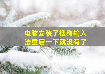 电脑安装了搜狗输入法重启一下就没有了