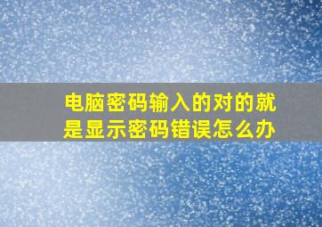 电脑密码输入的对的就是显示密码错误怎么办