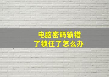 电脑密码输错了锁住了怎么办