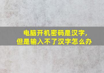 电脑开机密码是汉字,但是输入不了汉字怎么办