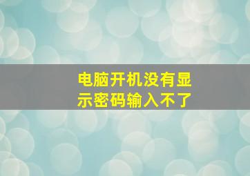 电脑开机没有显示密码输入不了