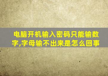 电脑开机输入密码只能输数字,字母输不出来是怎么回事