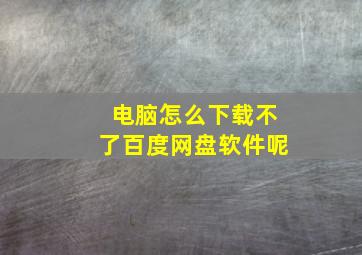 电脑怎么下载不了百度网盘软件呢