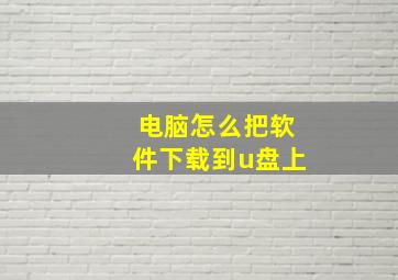 电脑怎么把软件下载到u盘上