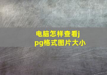 电脑怎样查看jpg格式图片大小