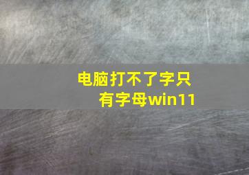 电脑打不了字只有字母win11