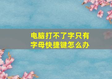 电脑打不了字只有字母快捷键怎么办