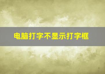 电脑打字不显示打字框