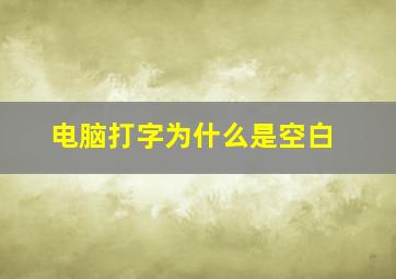 电脑打字为什么是空白