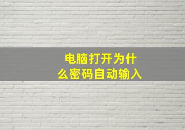 电脑打开为什么密码自动输入