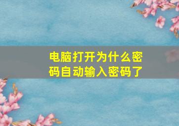 电脑打开为什么密码自动输入密码了