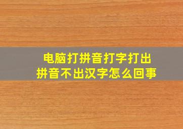 电脑打拼音打字打出拼音不出汉字怎么回事