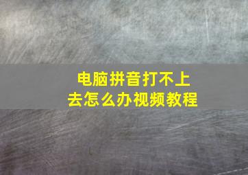 电脑拼音打不上去怎么办视频教程