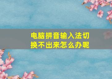 电脑拼音输入法切换不出来怎么办呢