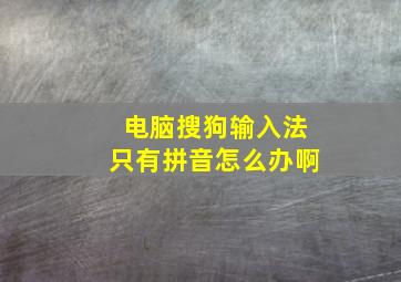 电脑搜狗输入法只有拼音怎么办啊