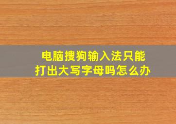 电脑搜狗输入法只能打出大写字母吗怎么办