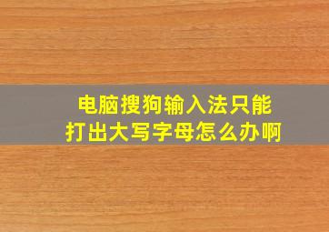 电脑搜狗输入法只能打出大写字母怎么办啊