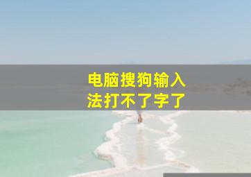 电脑搜狗输入法打不了字了