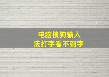 电脑搜狗输入法打字看不到字